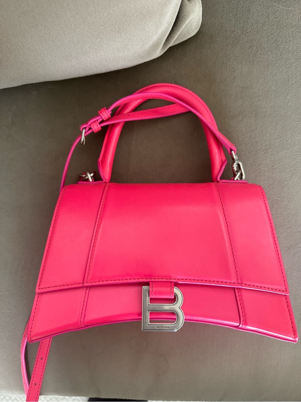 Balenciaga Mini Top Handle Bag in Bright Pink
